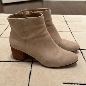 Tan suede booties